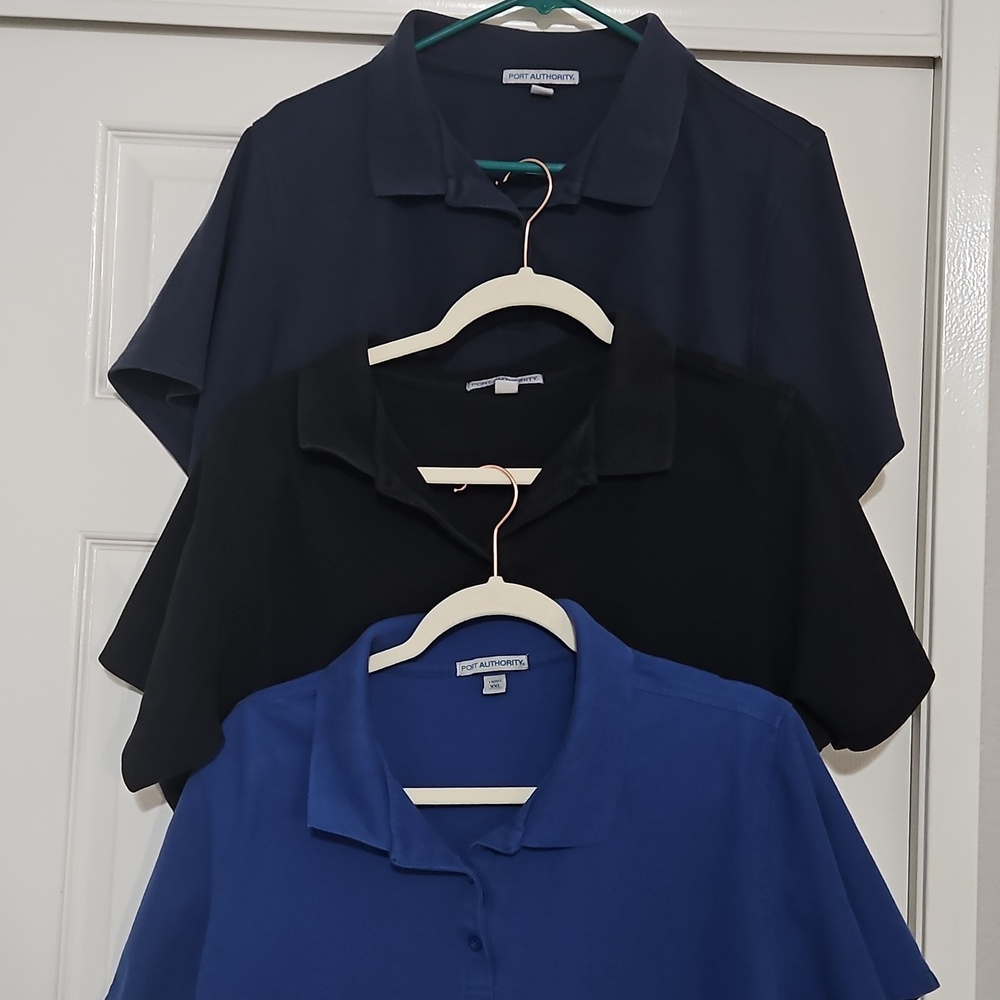 Port Authority Men’s Polo Shirt Trio - Navy, Black, Royal Blue:All 3for1price! - Picture 3 of 3